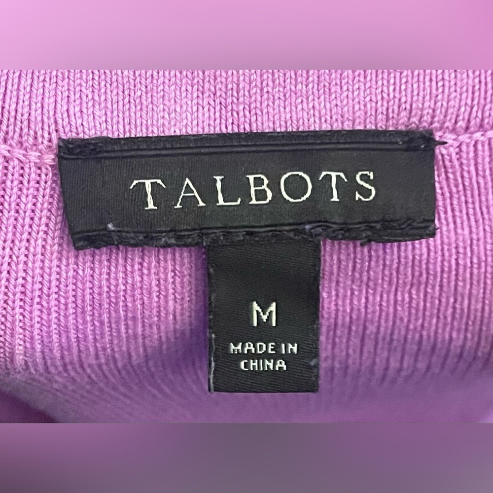 Talbots- Purple 3/4 Sleeve Top with Gold Buttons in the Back Size M - Picture 10 of 10